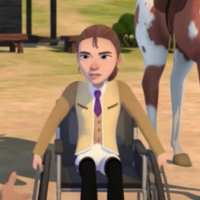 [Left] Eleanor on a horse, [Right] Eleanor in a wheelchair