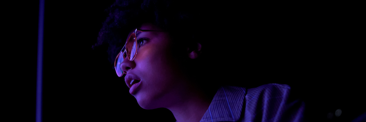 Avoid 'Animation Glasses' for Autistic People to Learn Eye Contact girl in eyeglasses watching movie