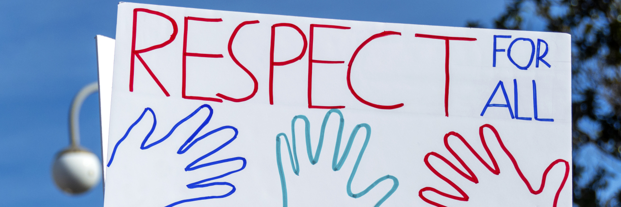 What COVID-19 Is Teaching Us About the Future of Disability Rights Close-up of a hand-drawn sign proclaiming, "Respect for All. We're All in this Together!"