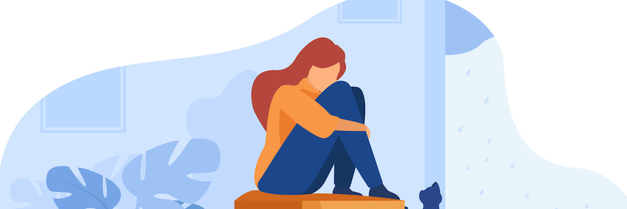 There Isn't Always a Reason for My Suicidal Thoughts Illustration of woman sitting at home