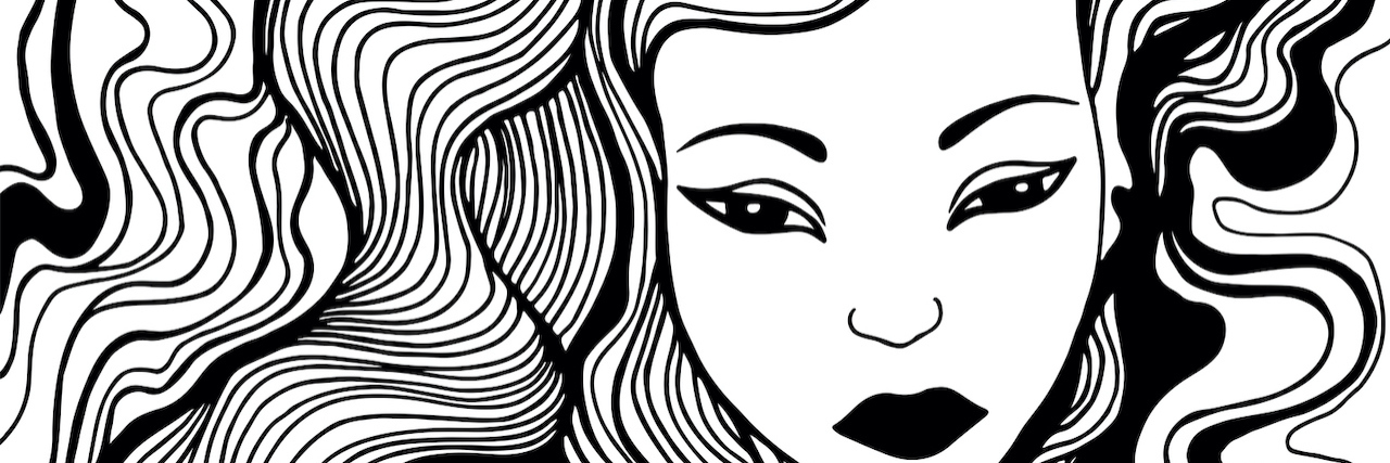 Navigating Life as Someone With BPD (Borderline Personality Disorder) Illustration of woman in black and white