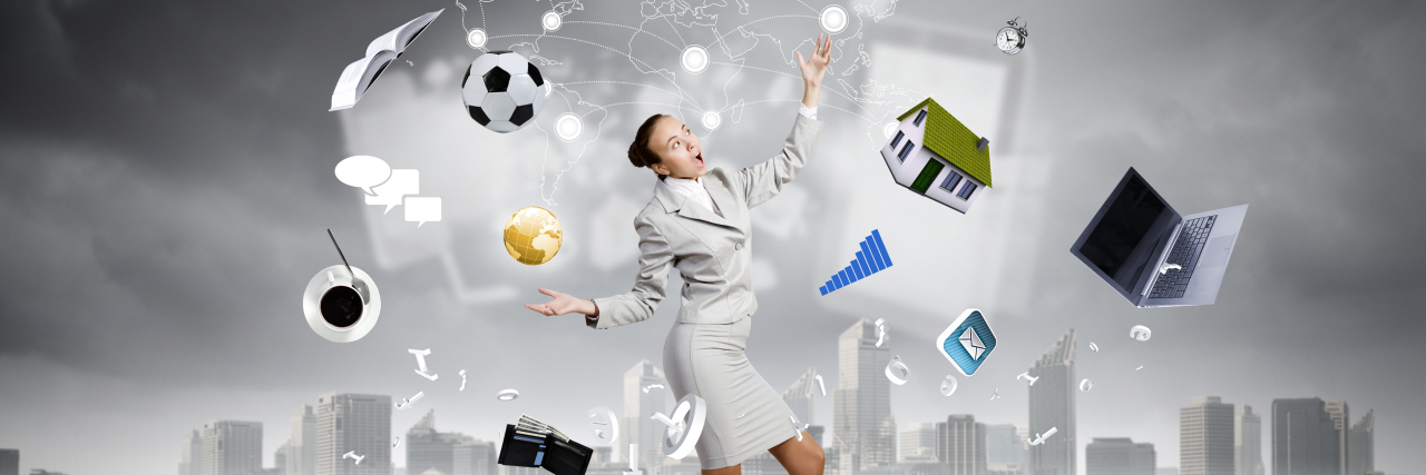 Asking for Help as a Working Parent Juggling Too Many Responsibilities Woman juggling responsibilities.