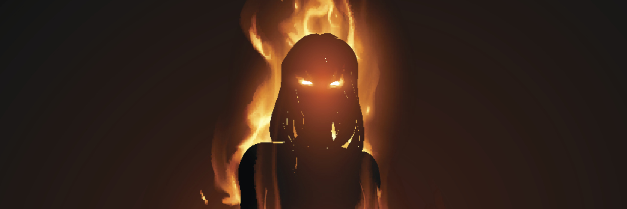 Woman made of fire.