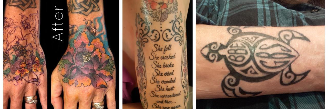 How My Tolerance for Pain Is Changing With Age collage of Jennifer's tattoos.