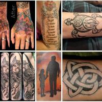 collage of Jennifer's tattoos.