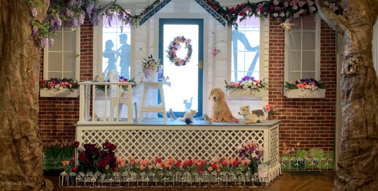 Melinda Fabian's paper sculpture country garden installation at the Mansion at Strathmore