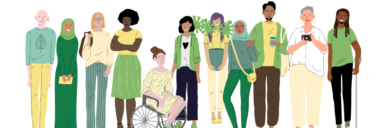 We Need More Than Performative Wokeness for Disability Awareness Month Group of diverse people including some with visible disabilities.