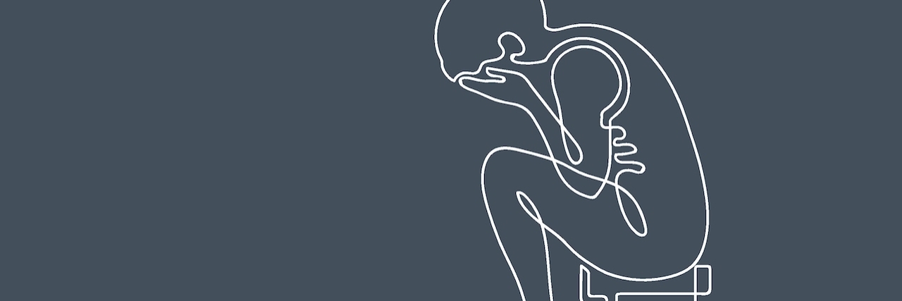 The Importance of the Emotional Release of Crying for My Mental Health Continuous line drawing illustration of woman sitting with head in her hands