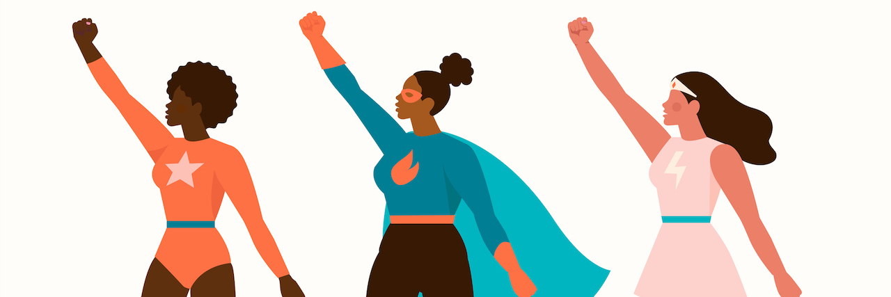 Chronic Illness Superheroes Helping Others During COVID-19 Diverse group of women superheroes