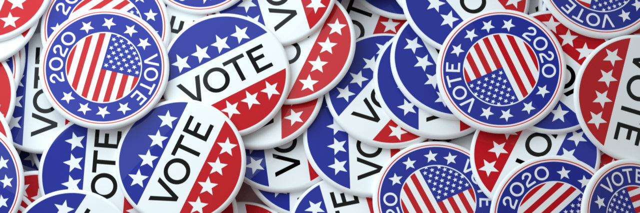 Resources to Help the Disability Community Vote in the U.S. Election "Vote" election badges and buttons on top of each other