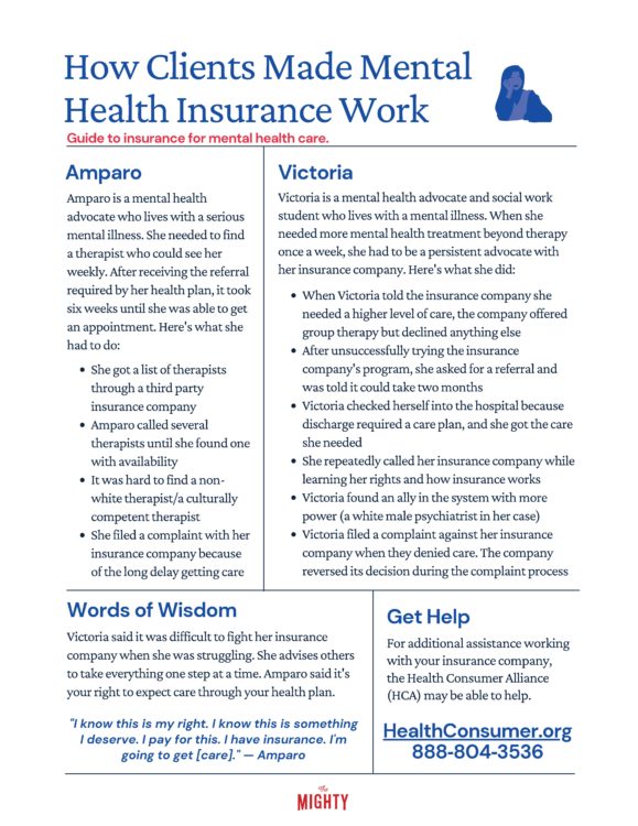 How Clients Made Mental Health Insurance Work (click to download flyer)