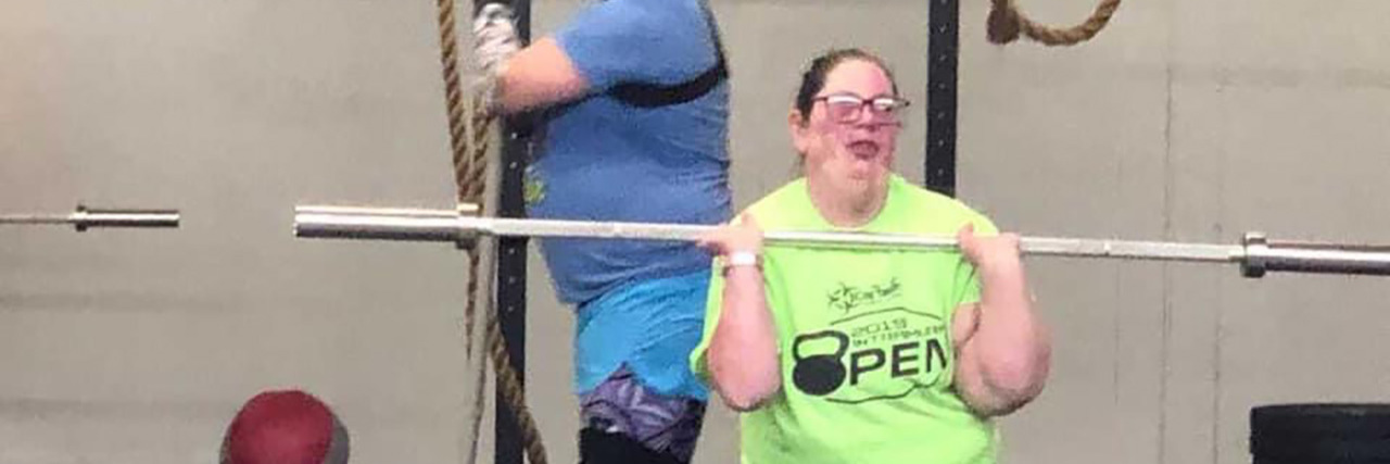 Exercising Doesn't Mean I'm Not Disabled Shannon doing Crossfit exercises.