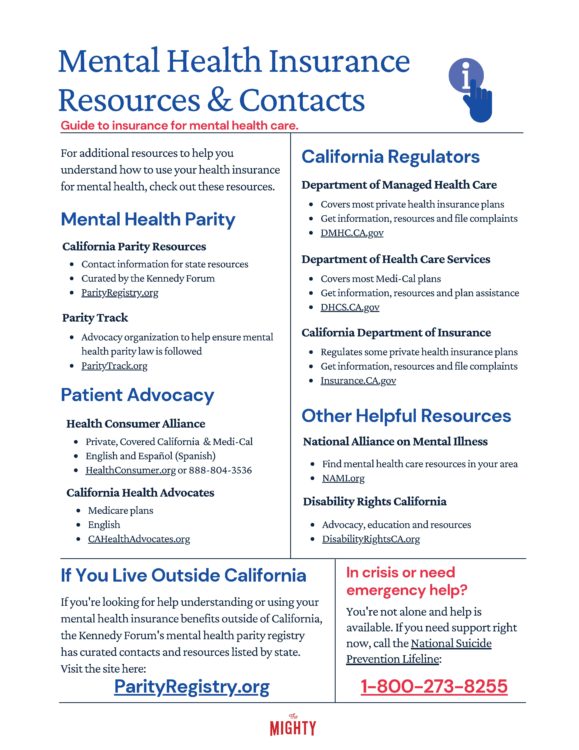 Mental Health Insurance Resources & Contacts (click to download the flyer)