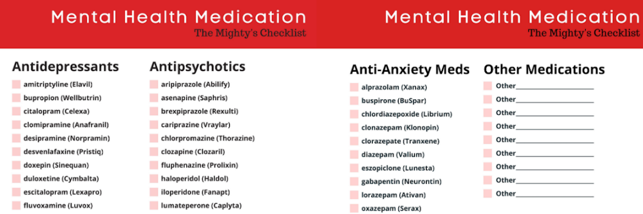 The Mighty's Free Downloadable Mental Health Medication Tracker