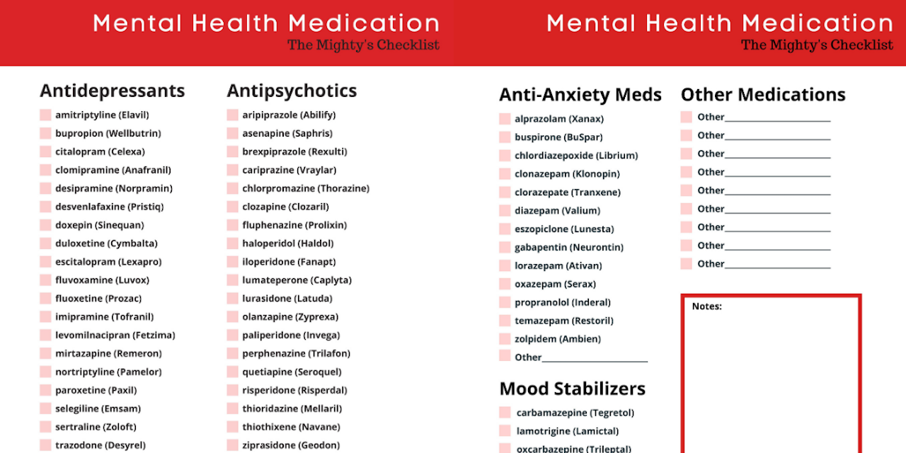 The Mighty s Free Downloadable Mental Health Medication Tracker