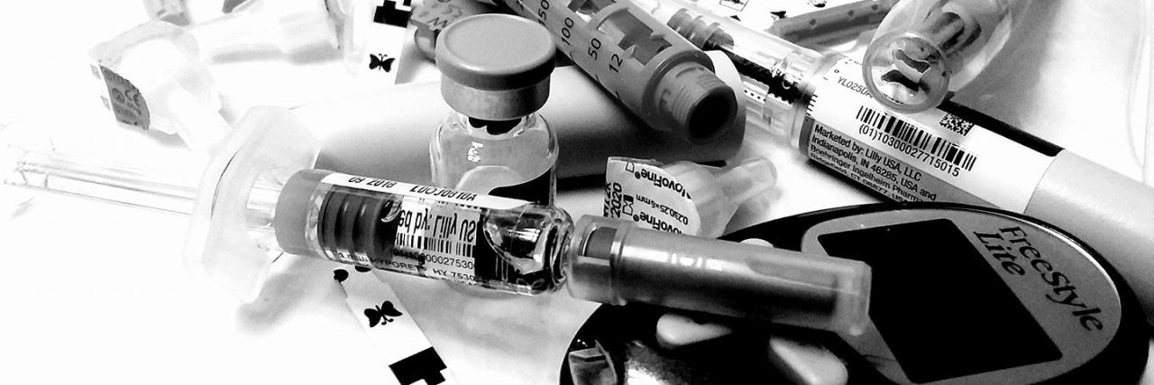 Emily's medications, black-and-white image.