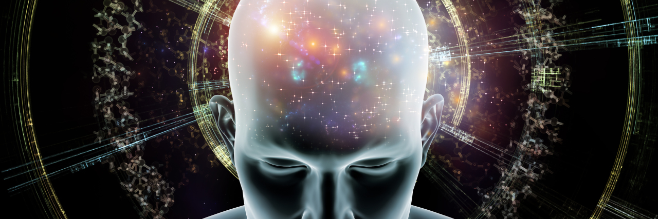 Feeling Like an Alien From Inner Space as an Autistic Person Human head and abstract fractal structures