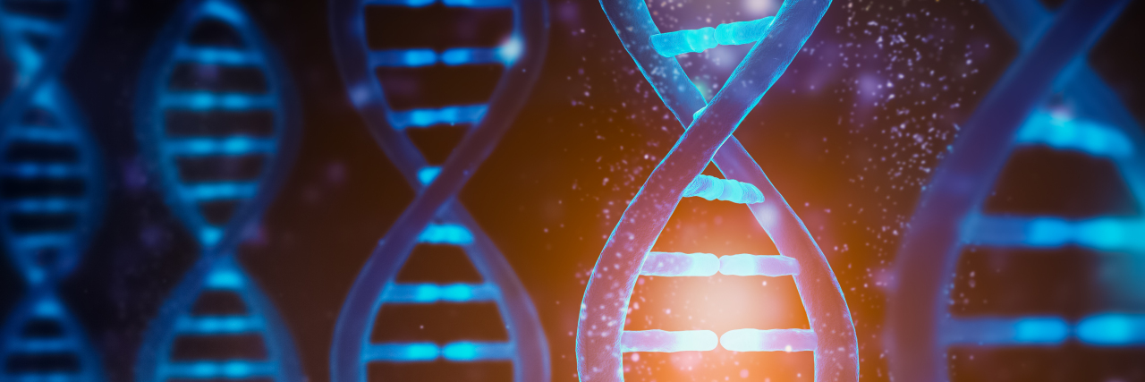 New UNC Study Will Investigate Eating Disorder Genetics Glowing and shining DNA strands double helix close-up