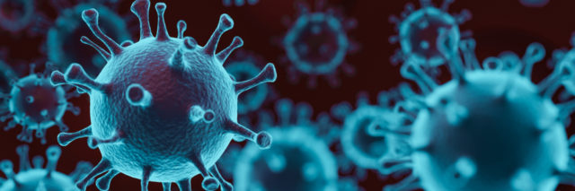 Coronavirus under microscope.
