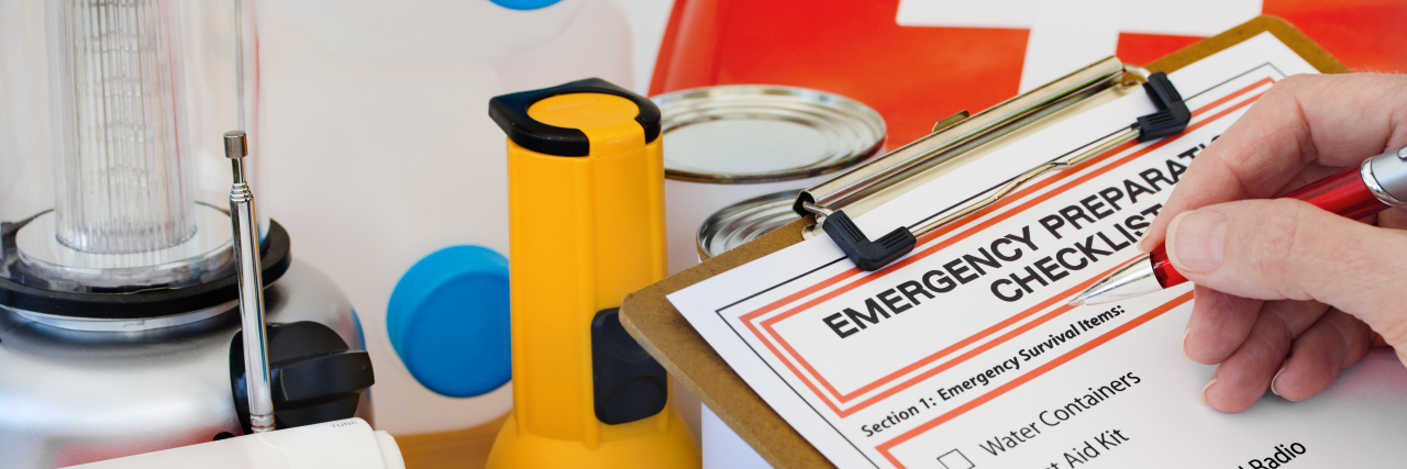 How Stroke Survivors Can Plan Ahead for Emergencies Ready for disaster - checking off the items on the emergency preparedness form