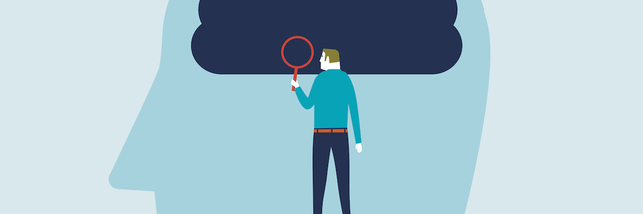 The Importance of Will in a Mental Health Journey An illustration of a man looking at a brain