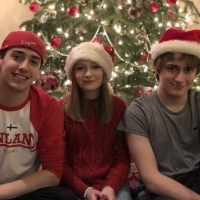 Kathy's family at Christmas in 2018.