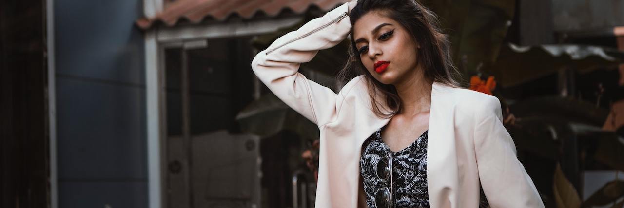 What It's Like to Be an Anxious Student A woman walking outside