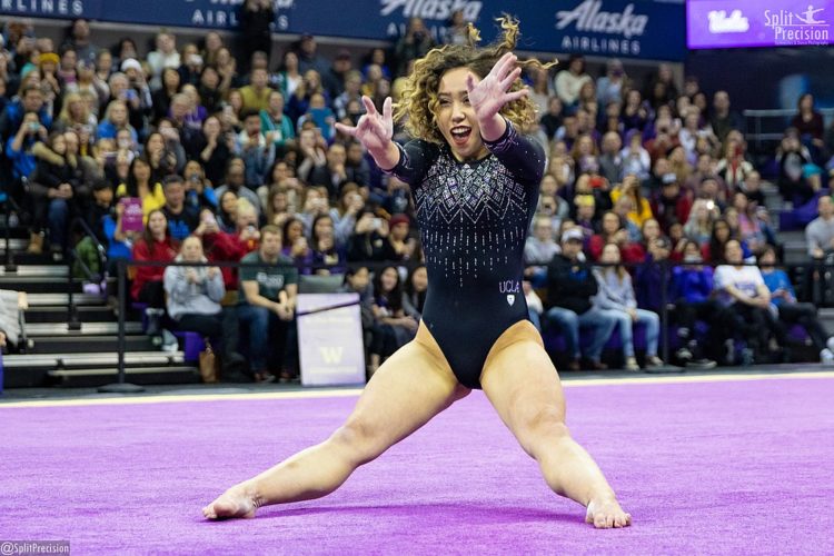 Katelyn Ohashi performing at a meet