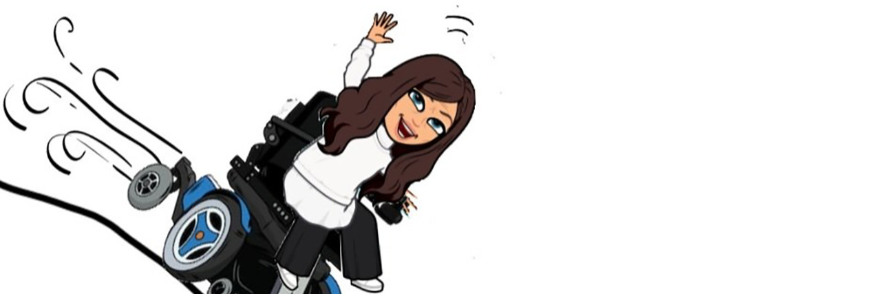 When People Assume I'm Incompetent Because of My Power Wheelchair Cartoon drawing of Jennifer in her power wheelchair.