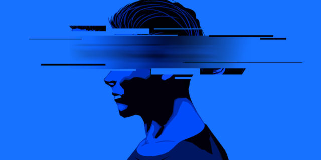 The Rare Cases Mental Illness Does Result in Violence An illustration of a man with a partially obscure face.