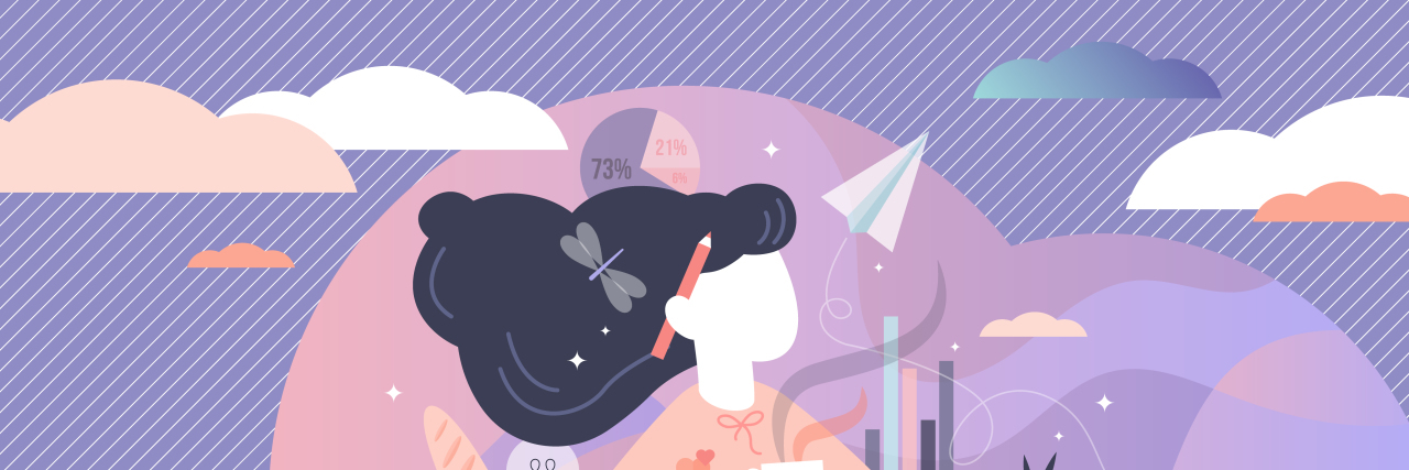 Can Traumatic Brain Injuries Cause ADHD? Illustration of a person thinking about too many things