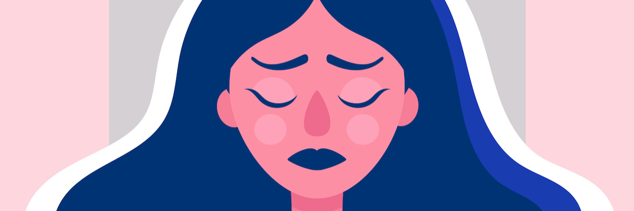 Depression: Tips for Living With Anhedonia An illustration of a sad woman with a cloud above her head