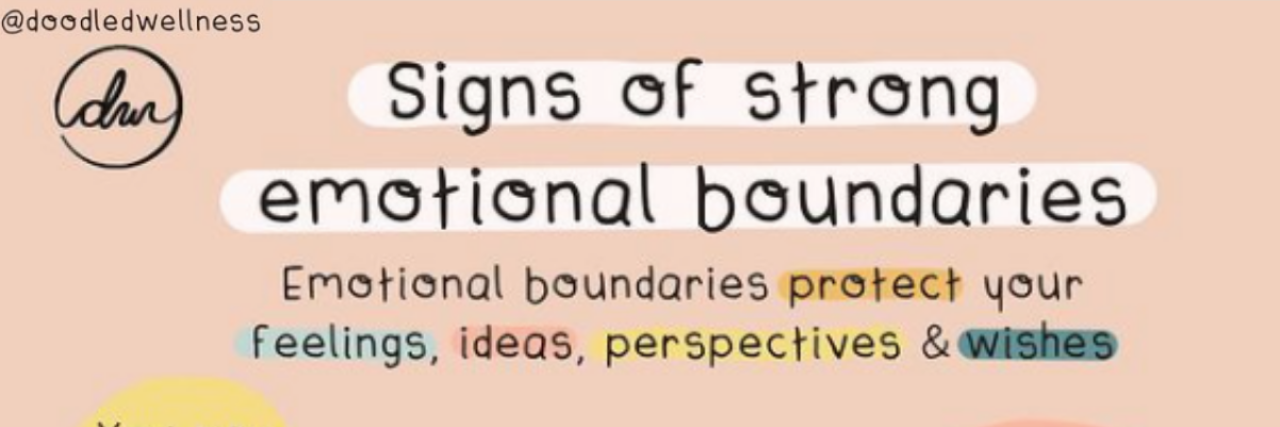 Graphic title reading Signs of Strong Emotional Boundaries