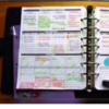 photo of author's planner, highlighted and filled with notes