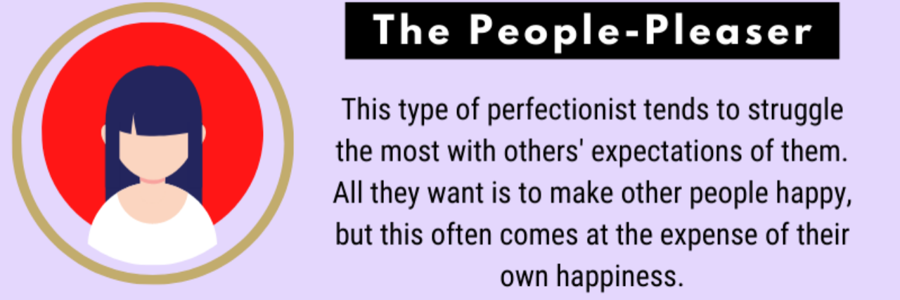 close up image from perfectionism infographic, showing two types of perfectionist.