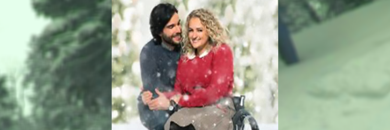 Christmas Ever After poster featuring Ali Stroker and Daniel Di Tomasso.
