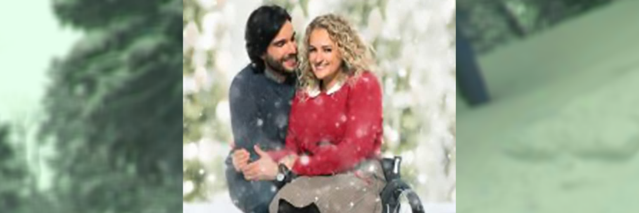 Why 'Christmas Ever After' Is Important for Disability Representation Christmas Ever After poster featuring Ali Stroker and Daniel Di Tomasso.