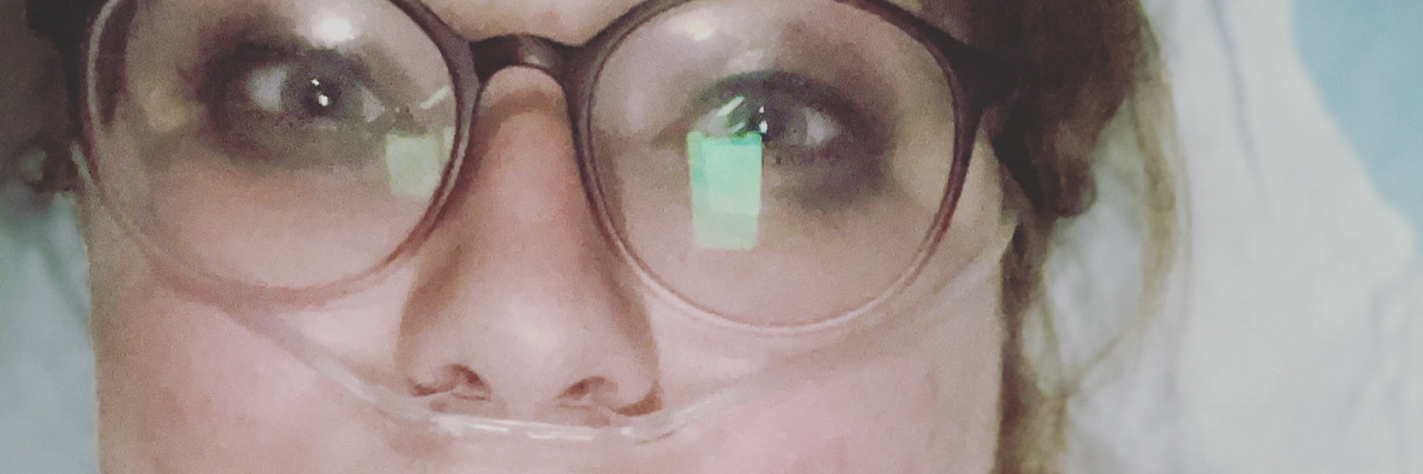 To My Best Friend Who Told Me It's OK to Be Negative Sometimes Megan on oxygen in the hospital.