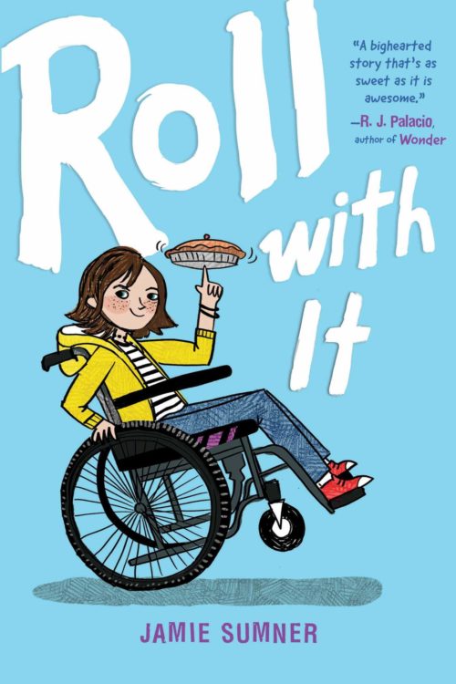 Cover of Roll with It, a book for children that features a main character with cerebral palsy