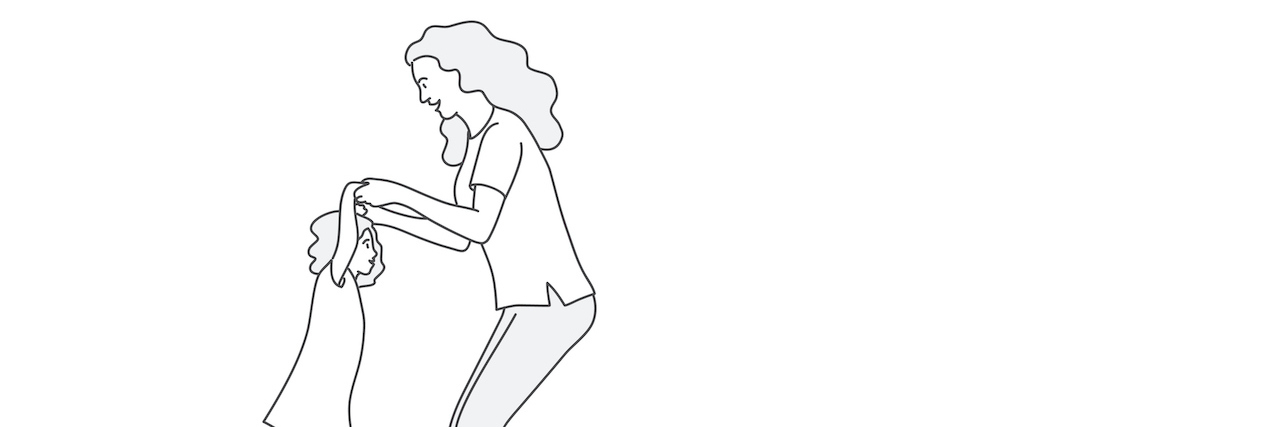 How I'm Setting Good Body Image Example for My Daughter An illustration of a mom with her daughter