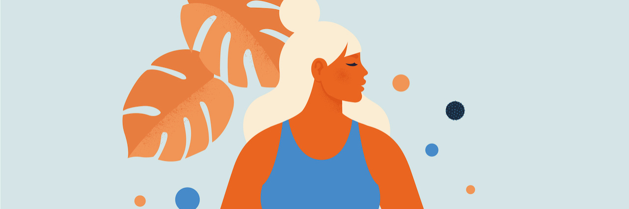 How Utilizing Both Eastern and Western Medicine Helped My OCD Illustration of woman meditating in nature and leaves.