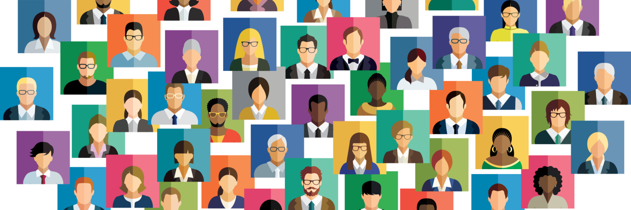 My Experience With 'Polyfragmented' Dissociative Identity Disorder vector illustration of people portraits with colourful backgrounds