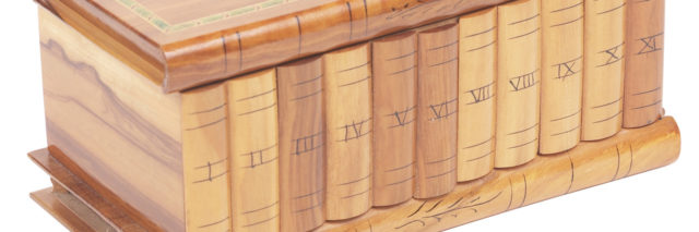 a row of books characterized with Roman numerals