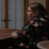 screenshot from "This Is Us" season 5 episode 5, where Kate discusses her abusive relationship and abortion