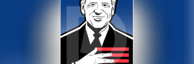 Poster of Biden making a racist hand gesture