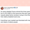Text: So newly disabled Teona noticed this three years ago but it's SO HARD to find resources that aren't geared towards abled family members trying to find things for their elderly disabled loved ones. Everything I ever needed was illustrated with images and videos of elderly people