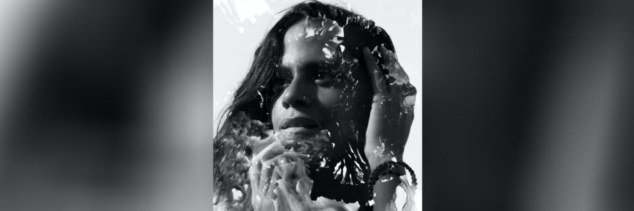 Letting My Body Shake as Part of Trauma Recovery Paintography double exposure of woman of color