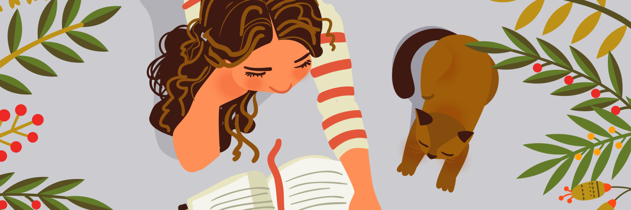 Why I Won’t Call Autism a 'Disorder' Young girl reading with cat in the garden.