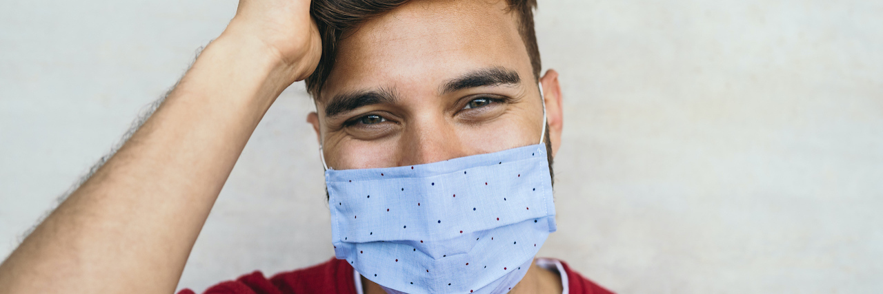 COVID-19: How My Mask Lets Me Know When I'm Experiencing Anxiety A young man wearing a mask