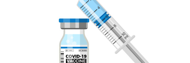 COVID-19 vaccine and syringe